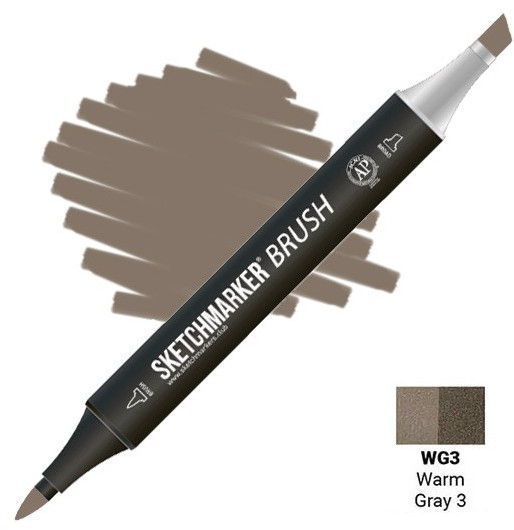 Маркер-кисть двусторонний, WG3 Теплый серый 3 | Sketchmarker Brush | Sketchmarker