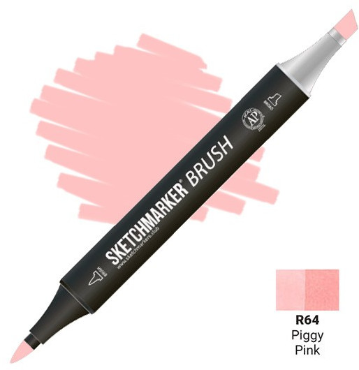Маркер-кисть двусторонний, R64 Поросячий розовый | Sketchmarker Brush | Sketchmarker