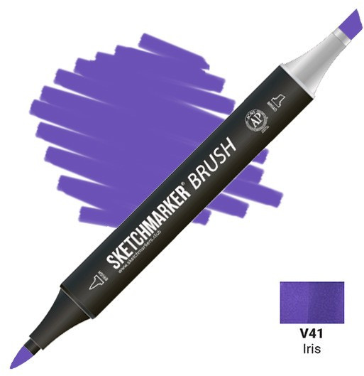 Маркер-кисть двусторонний, V41 Ирис | Sketchmarker Brush | Sketchmarker