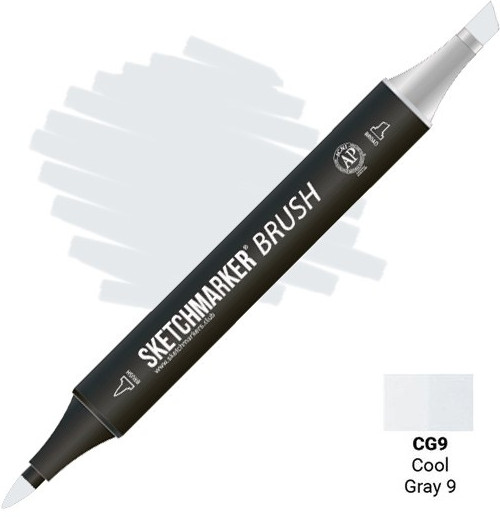 Маркер-кисть двусторонний, CG9 Прохладный серый 9 | Sketchmarker Brush | Sketchmarker