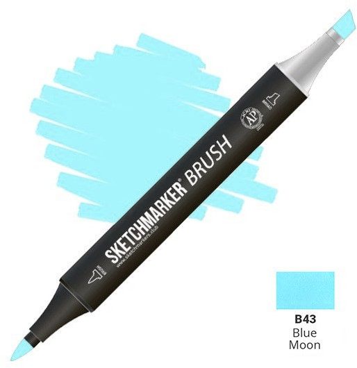 Маркер-кисть двусторонний, B43 Голубая луна | Sketchmarker Brush | Sketchmarker