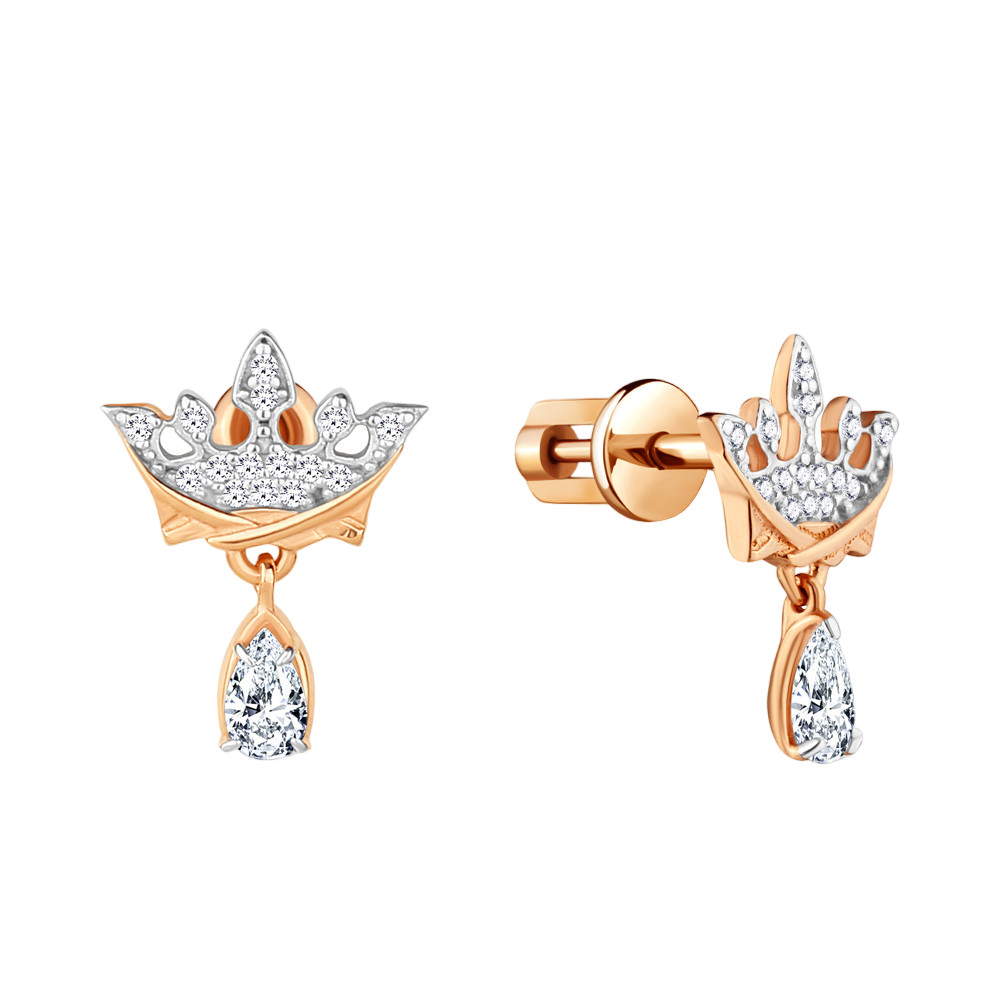 Серьги из серебра с фианитами | Aquamarine