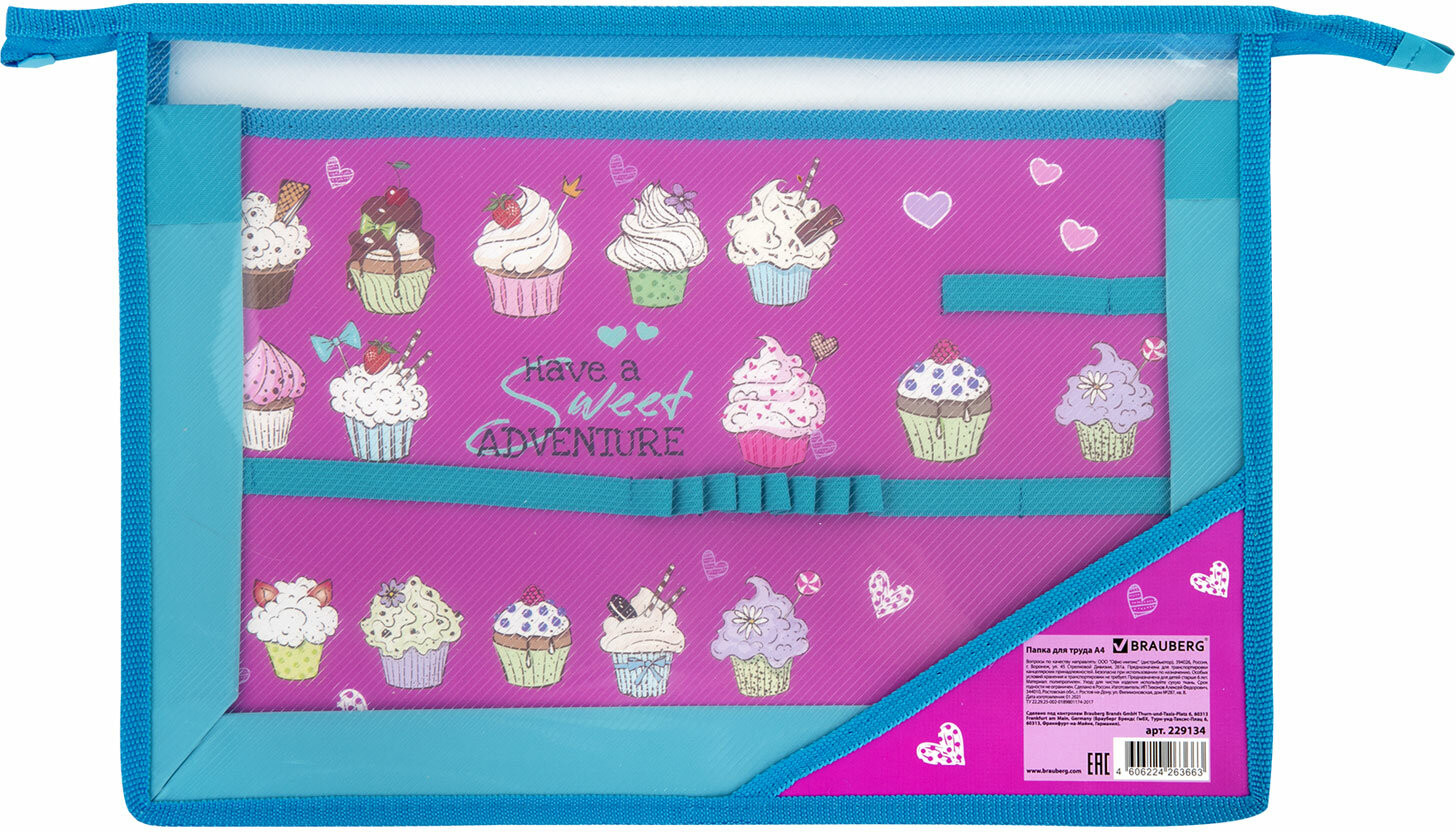 Папка для уроков труда «Cup Cakes» | Corner | Brauberg