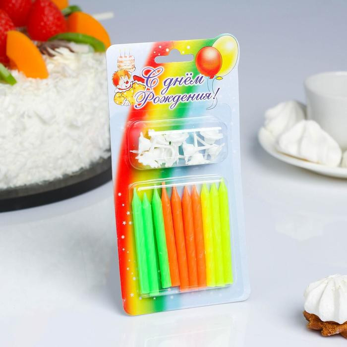 Набор свечей для торта «Красочные» | Омский свечной завод