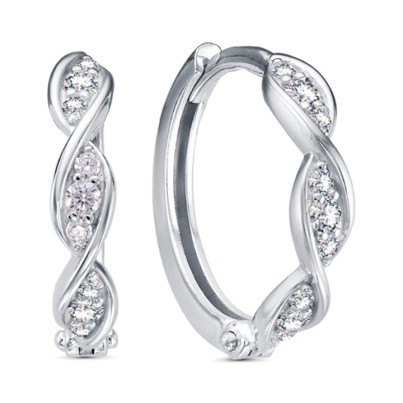 Серьги из серебра с фианитами | Lucente Silver