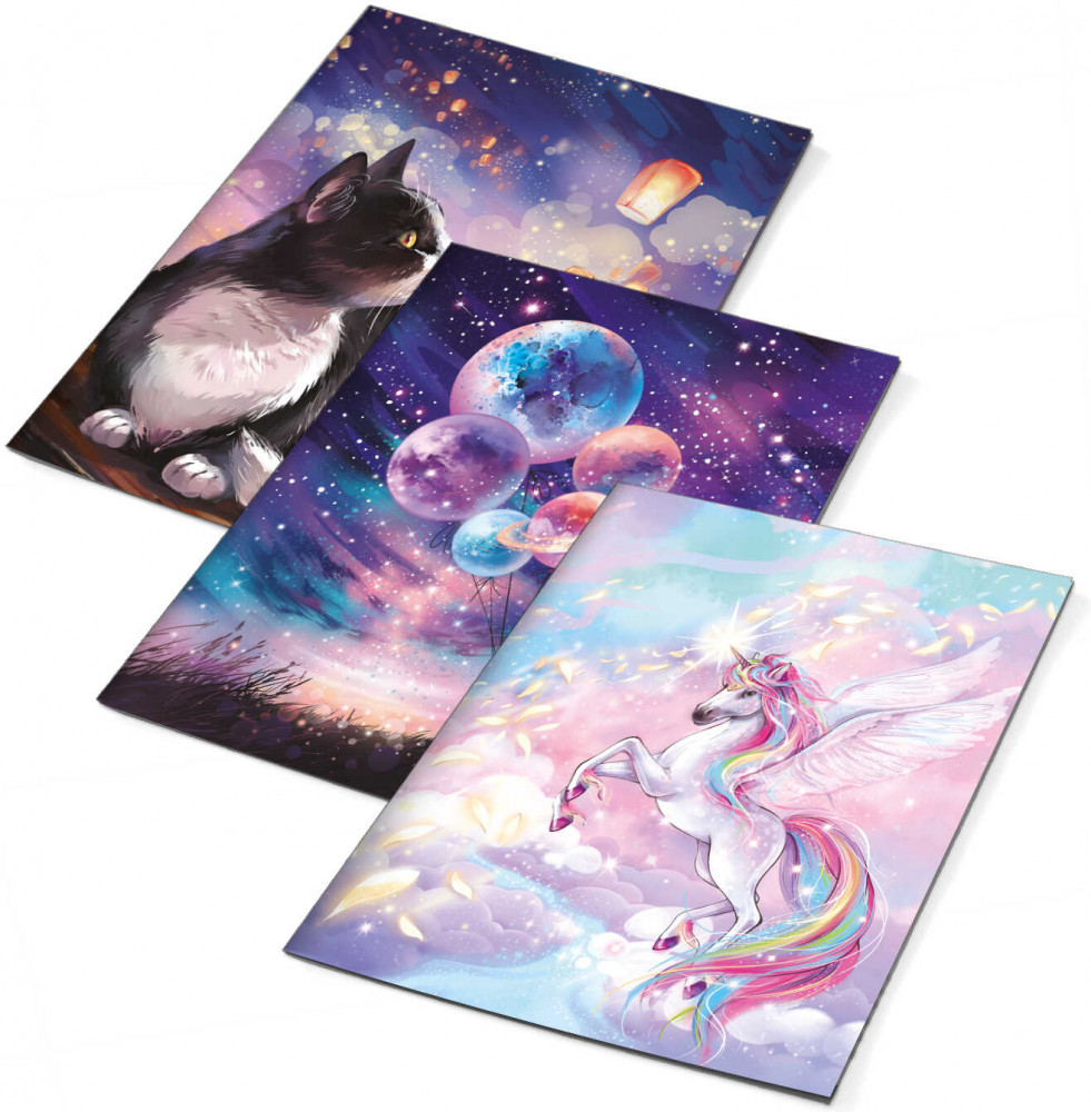 Набор обложек для тетрадей с голографическим рисунком «Мечтай» | Мечтай | Феникс +