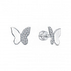 Серьги из серебра с фианитами