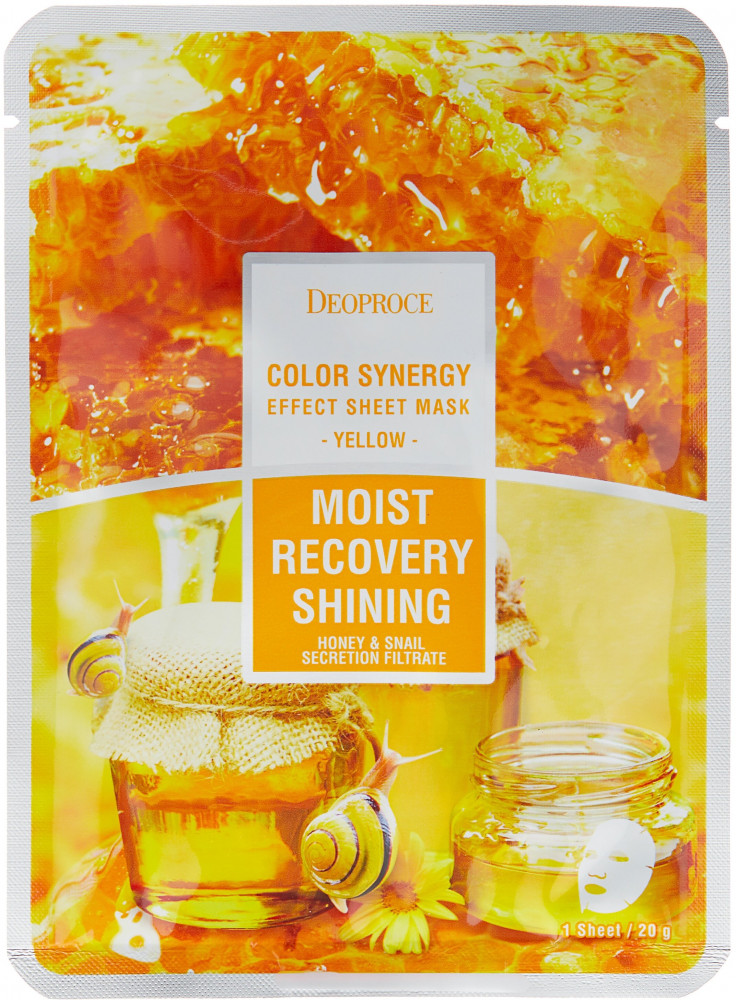 Маска для лица тканевая «Color Synergy Effect Sheet Mask Yellow» | Deoproce