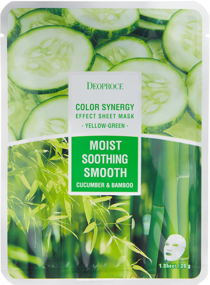Маска для лица тканевая «Color Synergy Effect Sheet Mask Yellow-Green» | Deoproce