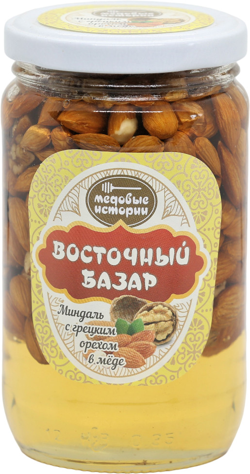 Композиция медовая «Миндаль с грецким орехом в меду» | Восточный базар | Крестьянское хозяйство «Дары природы»