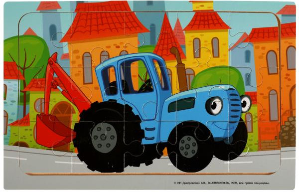 Пазл деревянный «Синий трактор» | Умные игры