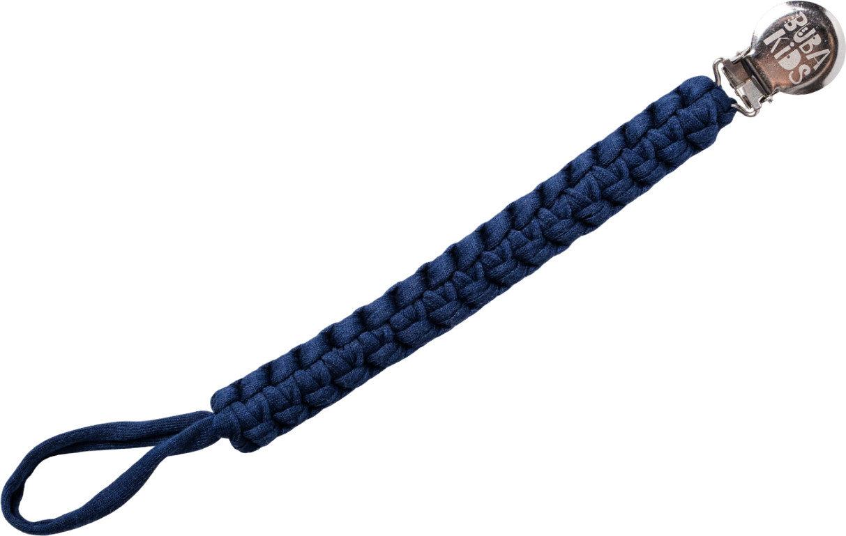 Держатель для пустышки плетеный «Синий бархат» | BUBA KIDS