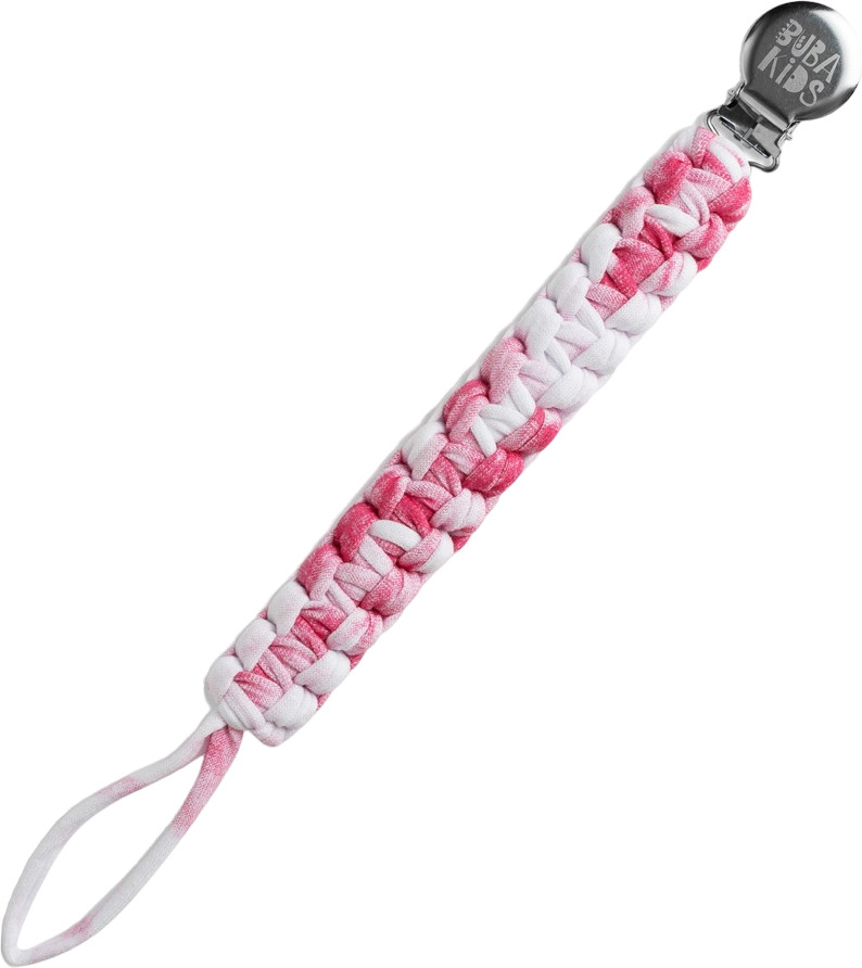 Держатель для пустышки плетеный «Малина со сливками» | BUBA KIDS