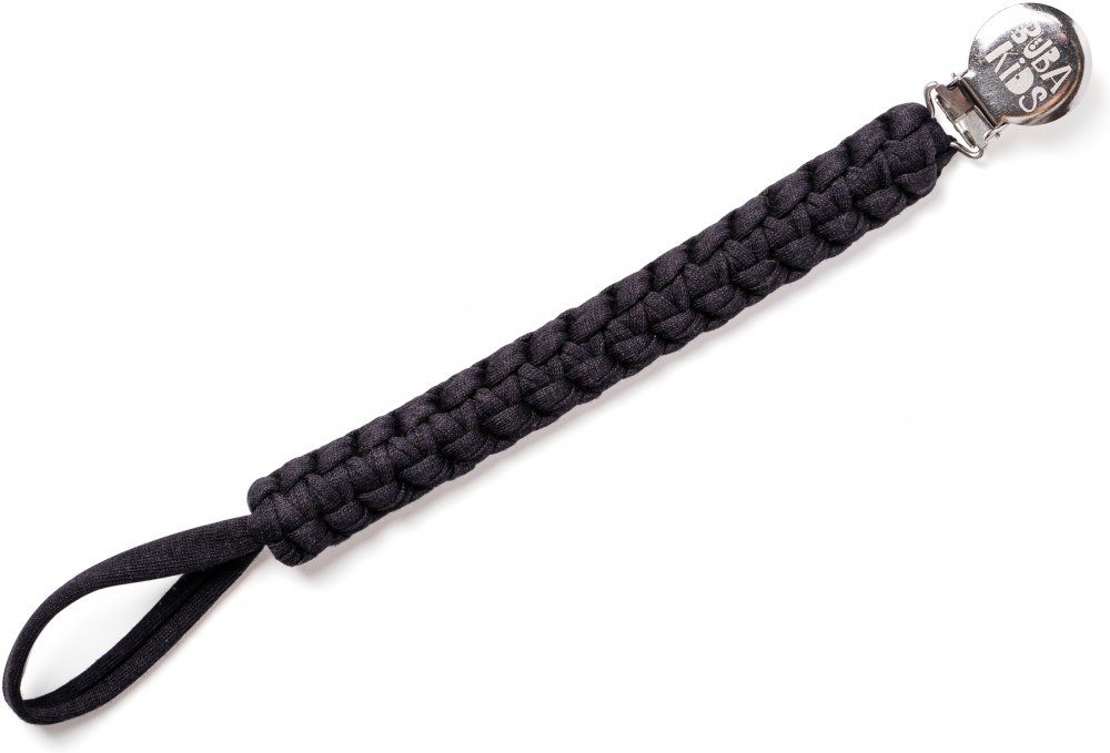 Держатель для пустышки плетеный «Черный» | BUBA KIDS