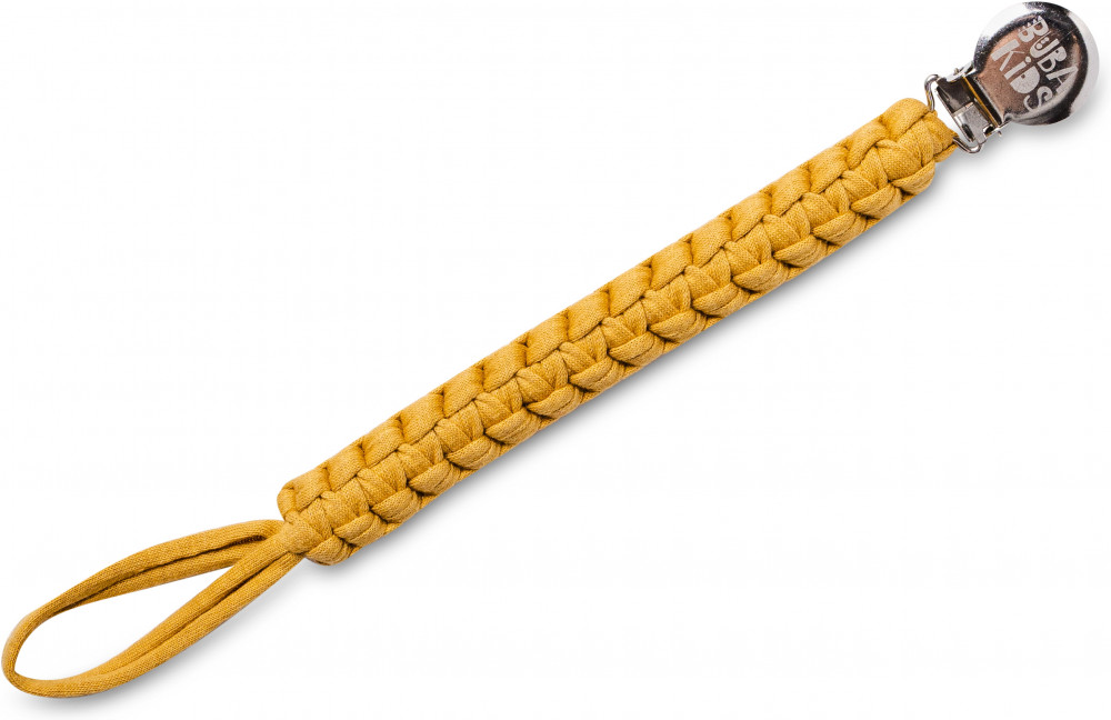 Держатель для пустышки плетеный «Медовая горчица» | BUBA KIDS