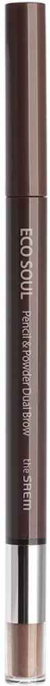Карандаш-пудра для бровей «Dual Brow», оттенок 04 Medium Brown | Eco Soul | The Saem