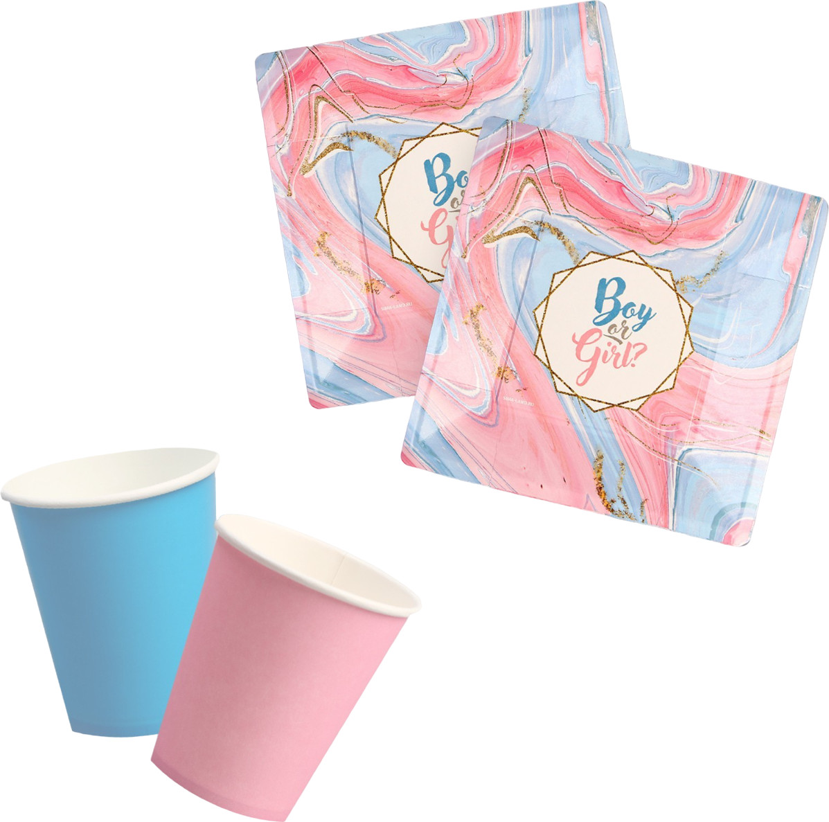 Набор посуды бумажной «Мальчик или девочка» | Страна Карнавалия