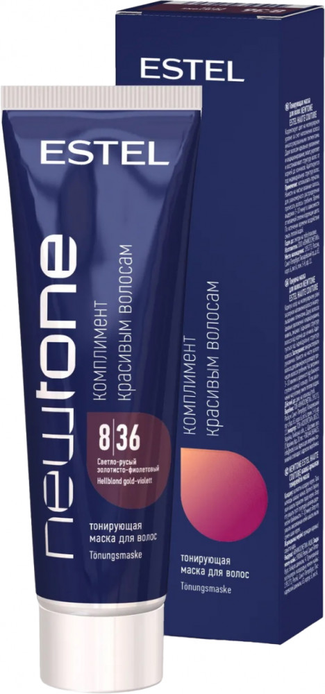 Маска для волос тонирующая, оттенок 8/36 Светло-русый золотисто-фиолетовый | Newtone | Estel