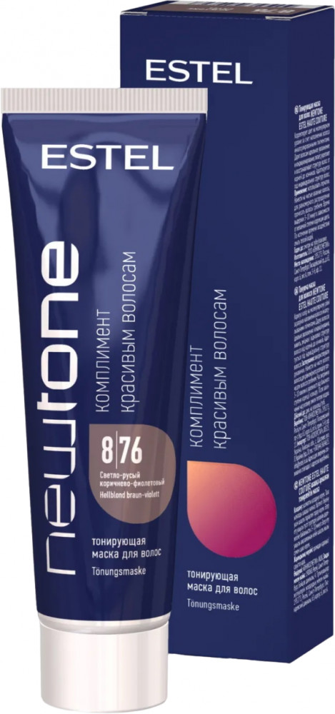 Маска для волос тонирующая, оттенок 8/76 Светло-русый коричнево-фиолетовый | Newtone | Estel