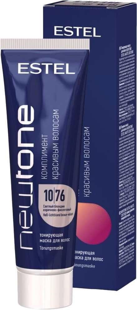 Маска для волос тонирующая, оттенок 10/76 Светлый блондин коричнево-фиолетовый | Newtone | Estel