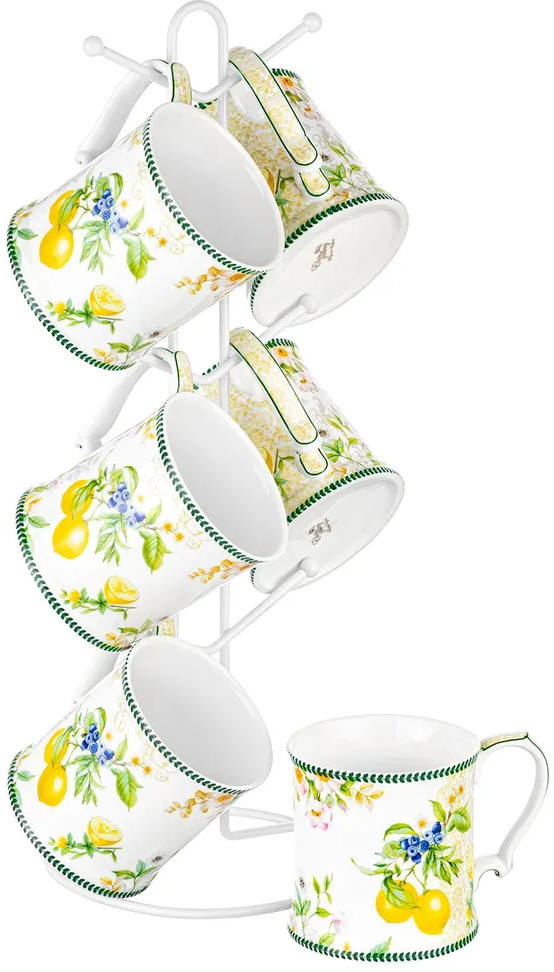 Набор кружек на подставке «Лимоны» | Лимоны | Elan Gallery