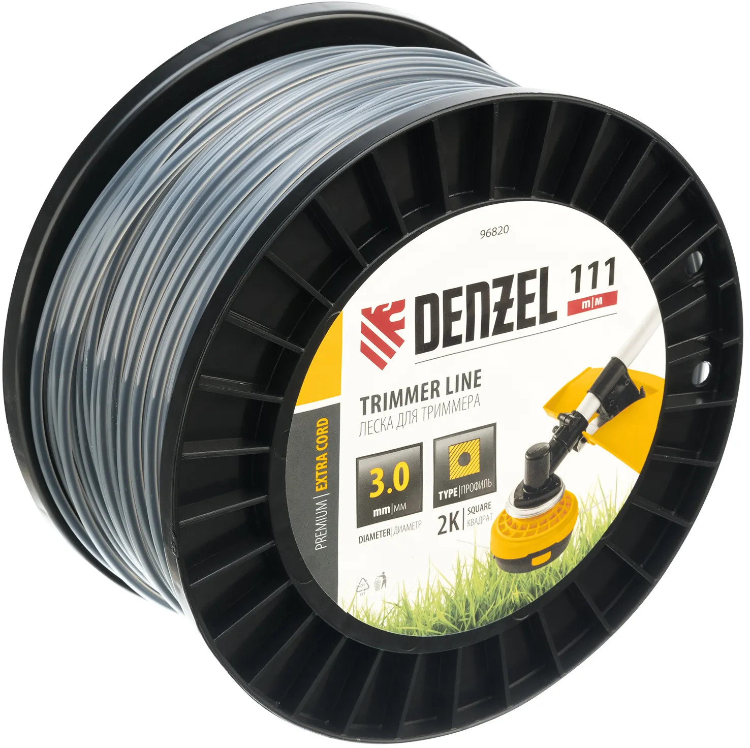 Леска для триммера двухкомпонентная круглая | Denzel