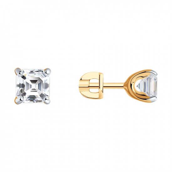 Серьги из золоченого серебра с фианитами