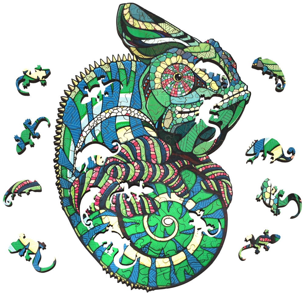 Пазл-головоломка «Хамелеон» | Пазлы и головоломки | EWA Eco-Wood-Аrt