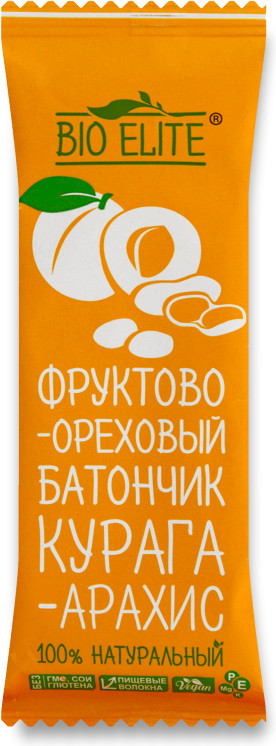 Батончик фруктово-ореховый «Курага-арахис» | BIO Elite