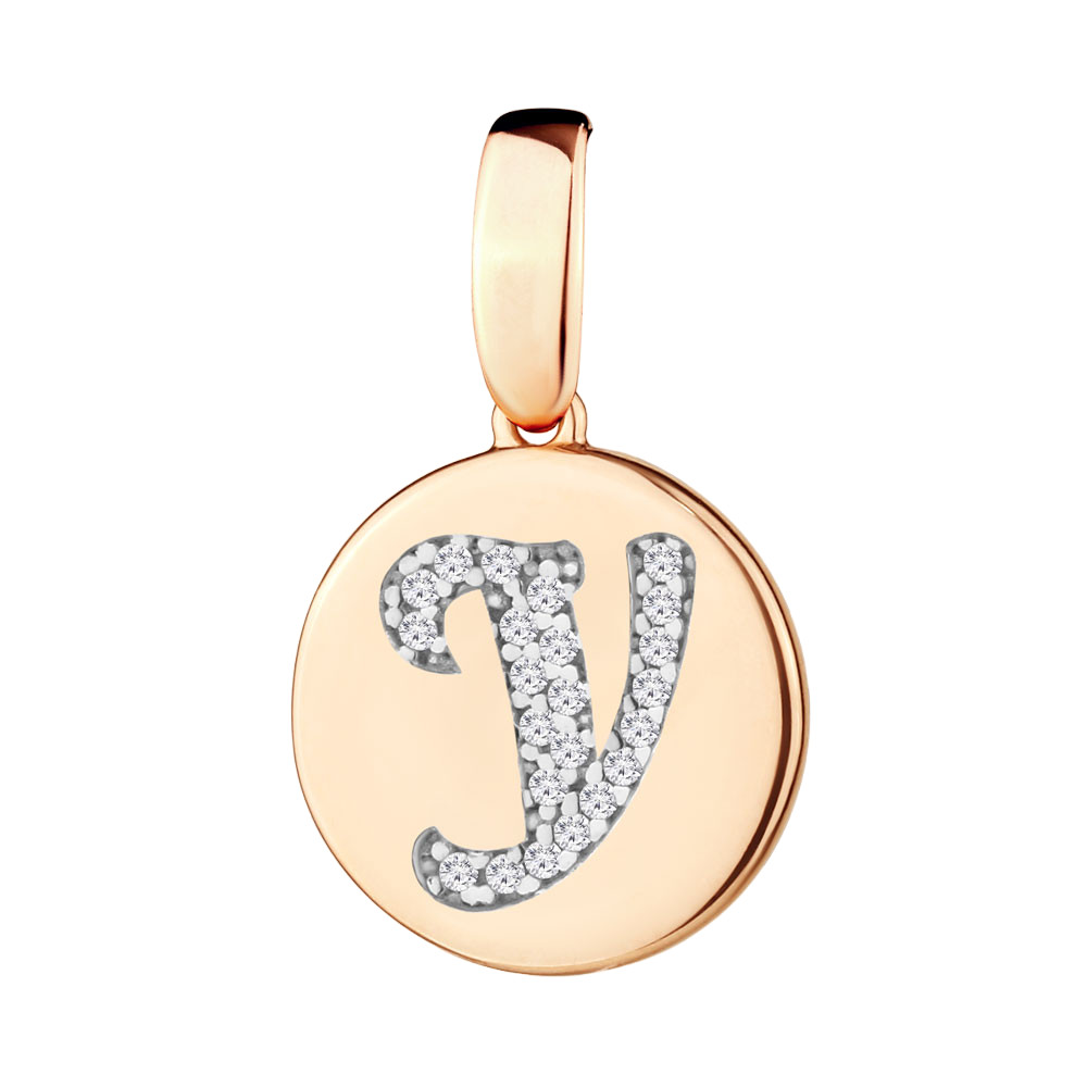 Подвеска из золочёного серебра с фианитами | Book | Aquamarine