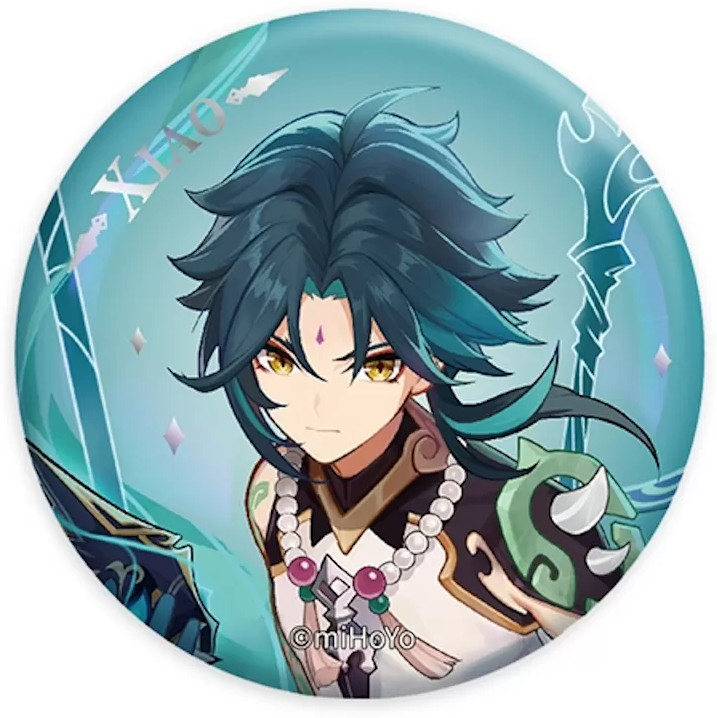 Значок «The Vigilant Yaksha Xiao» | Character banner art can badges | Genshin Impact