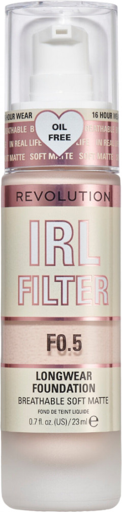 Тональная основа «IRL Filter Longwear», оттенок F0.5 | Makeup Revolution