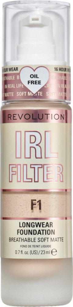 Тональная основа «IRL Filter Longwear», оттенок F1 | Makeup Revolution