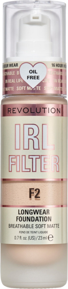 Тональная основа «IRL Filter Longwear», оттенок F2 | Makeup Revolution