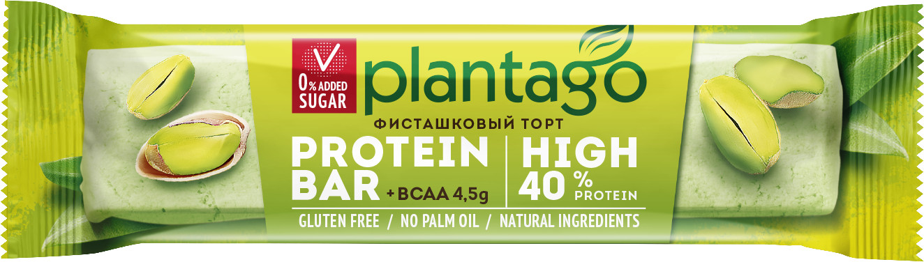 Батончик протеиновый «Фисташковый торт» | High | Plantago