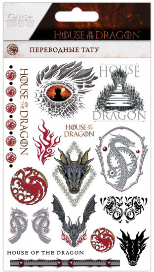 Наклейки-тату переводные «Дом Дракона»