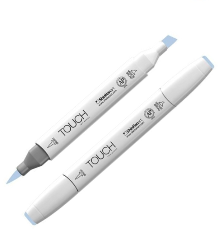 Маркер на спиртовой основе двусторонний, PB272 Серо-синий бледный | TWIN Brush | Touch