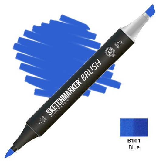 Маркер-кисть двусторонний, B101 Синий | Sketchmarker Brush | Sketchmarker