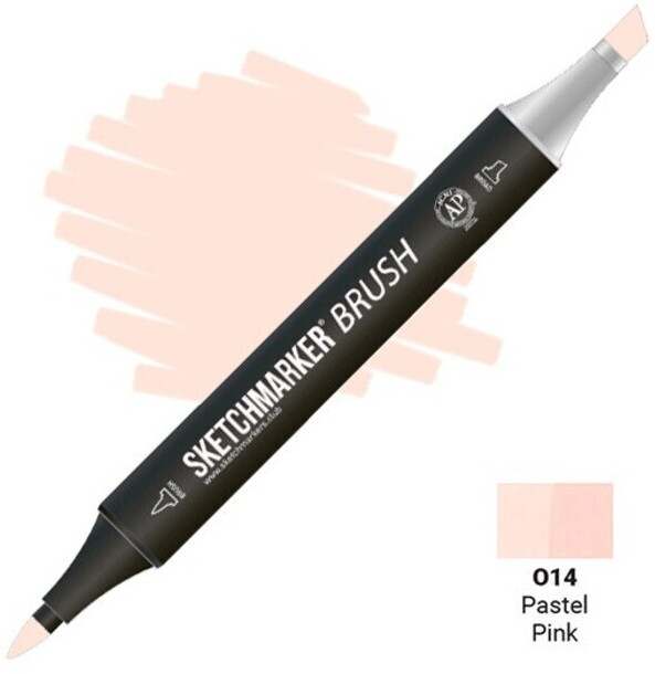 Маркер-кисть двусторонний, O14 Пастельный розовый | Sketchmarker Brush | Sketchmarker