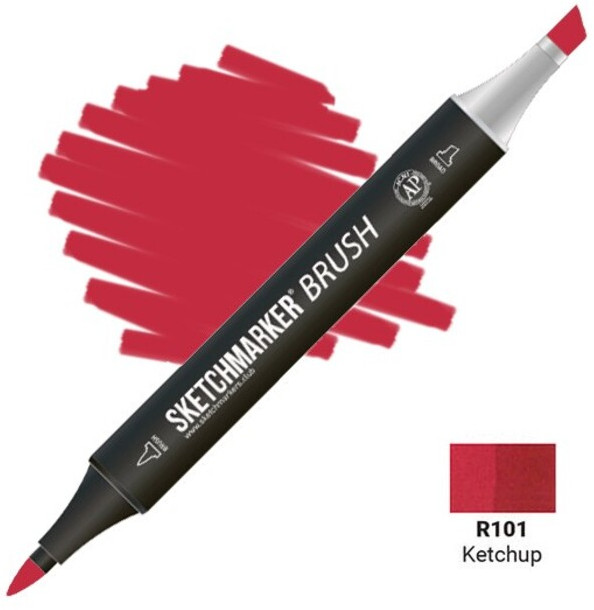 Маркер-кисть двусторонний, R101 Кетчуп | Sketchmarker Brush | Sketchmarker