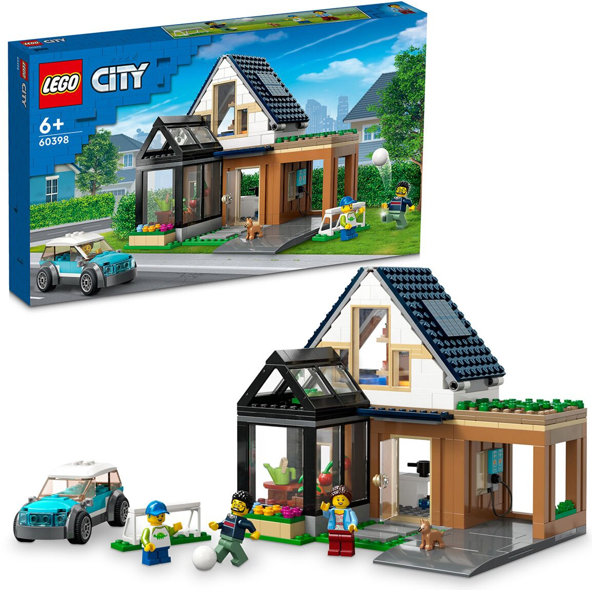 Конструктор City 60398 Семейный дом и электромобиль. Family House and Electric Car | LEGO City | LEGO (ЛЕГО)