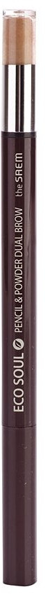 Карандаш-пудра для бровей «Dual Brow», оттенок 01 Natural Brown | Eco Soul | The Saem