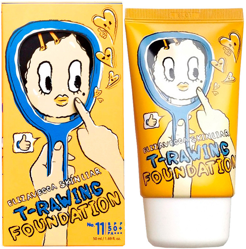 Тональный крем SPF50+ PA+++ «T-Rawing Foundation», оттенок 11 Natural beige | Elizavecca