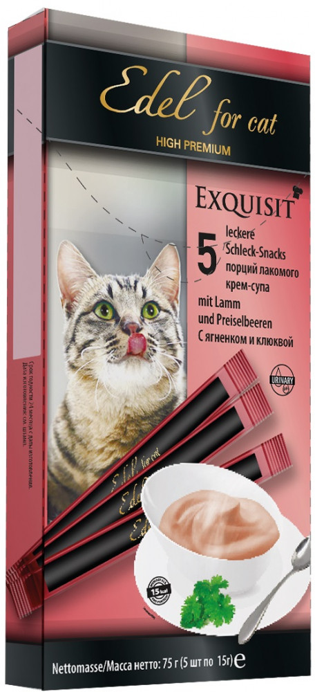 Лакомство для кошек крем-суп «Ягненок и клюква» | Edel Cat