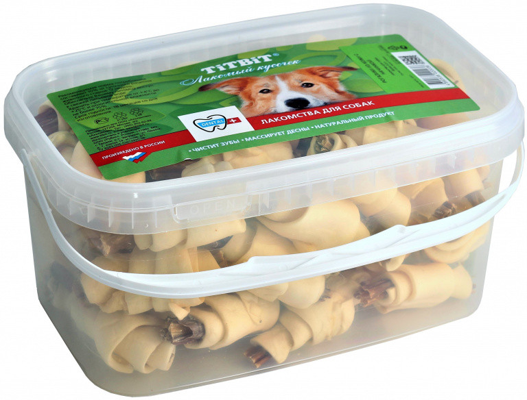 Лакомство для собак «Рогалики из кожи с начинкой» | TiTBiT