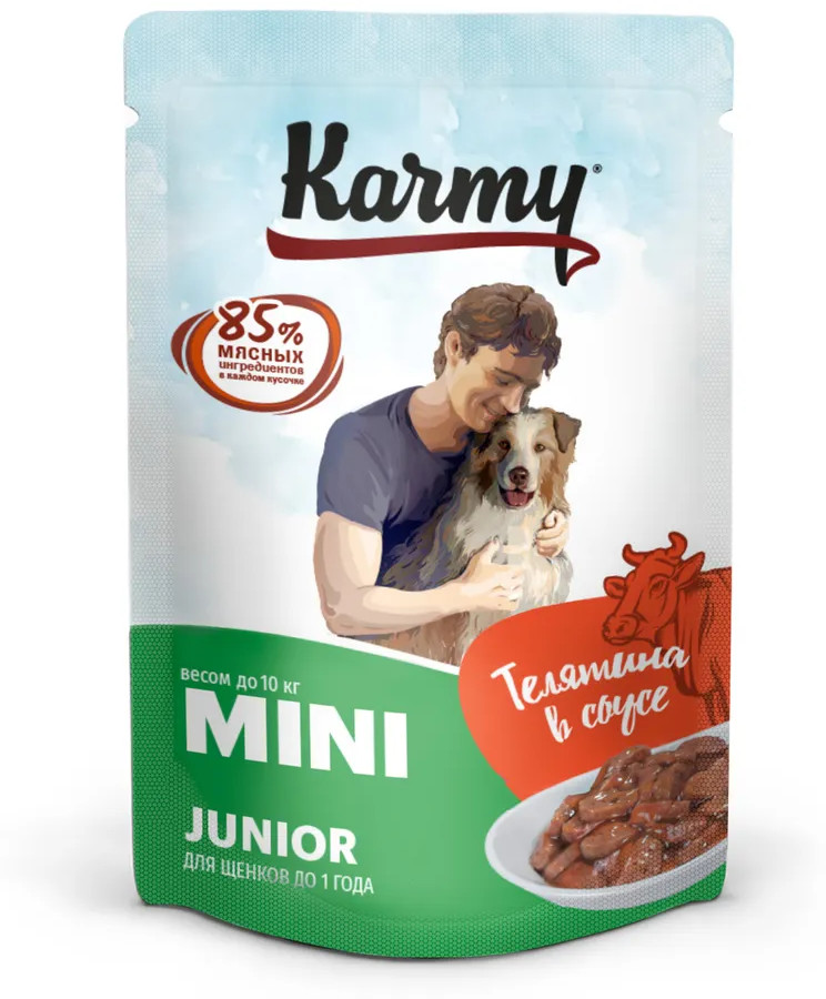 Корм для для щенков мелких пород «Телятина в соусе» | Karmy