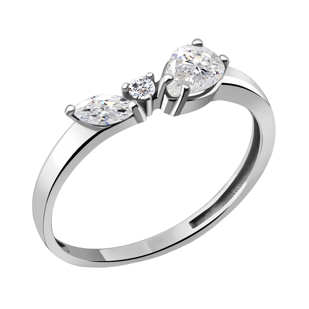 Кольцо из серебра с фианитами | Aquamarine