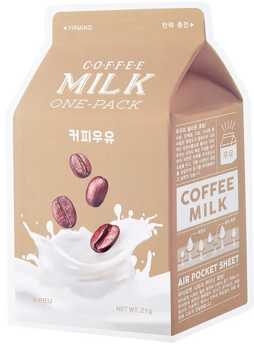 Маска тканевая для лица с молочными протеинами и экстрактом кофе | A'pieu