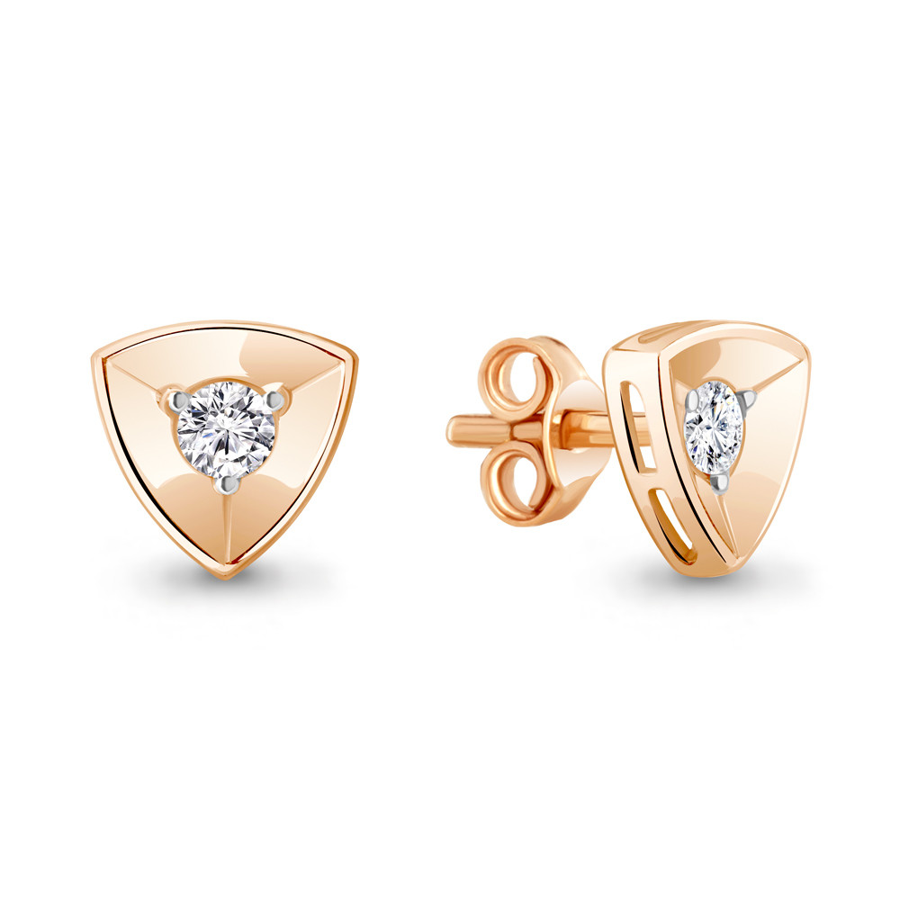 Серьги из золоченого серебра с фианитами | Aquamarine