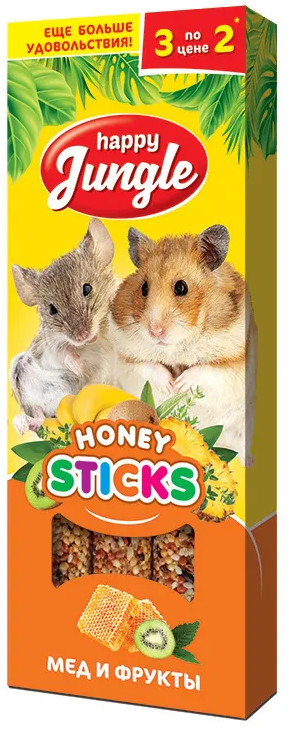 Палочки для мелких грызунов «Мед и фрукты» | Happy Jungle